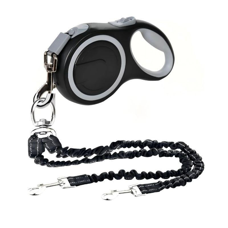 Hands Free Double Dog Leash – Dual Leash for Medium and Large Breeds – Lead for 2 Dogs with Padded Handles, Reflective Stitches, No Pull, Tangle Free