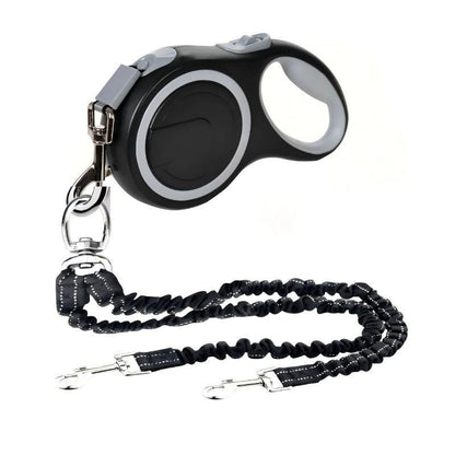 Hands Free Double Dog Leash – Dual Leash for Medium and Large Breeds – Lead for 2 Dogs with Padded Handles, Reflective Stitches, No Pull, Tangle Free