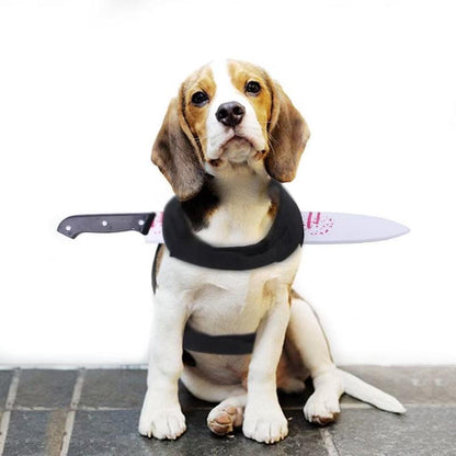 [Halloween Dog Costumes] Halloween Costume Pet Apparel the Bloody Kitchen Knife Costume Is so Eye-Catching! Funny and Realistic without Being Scary, It Is Very Playful for Small and Medium-Sized Dogs