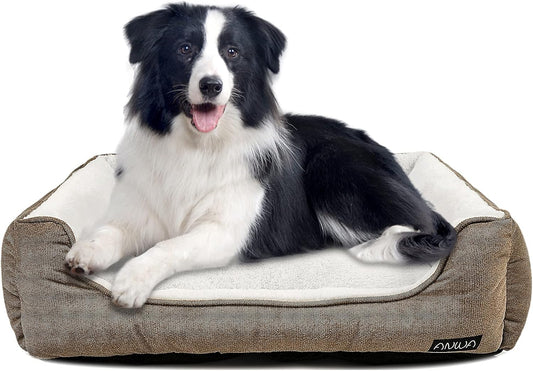 Cozy & Durable Square Dog Bed - Machine Washable for Medium Dogs