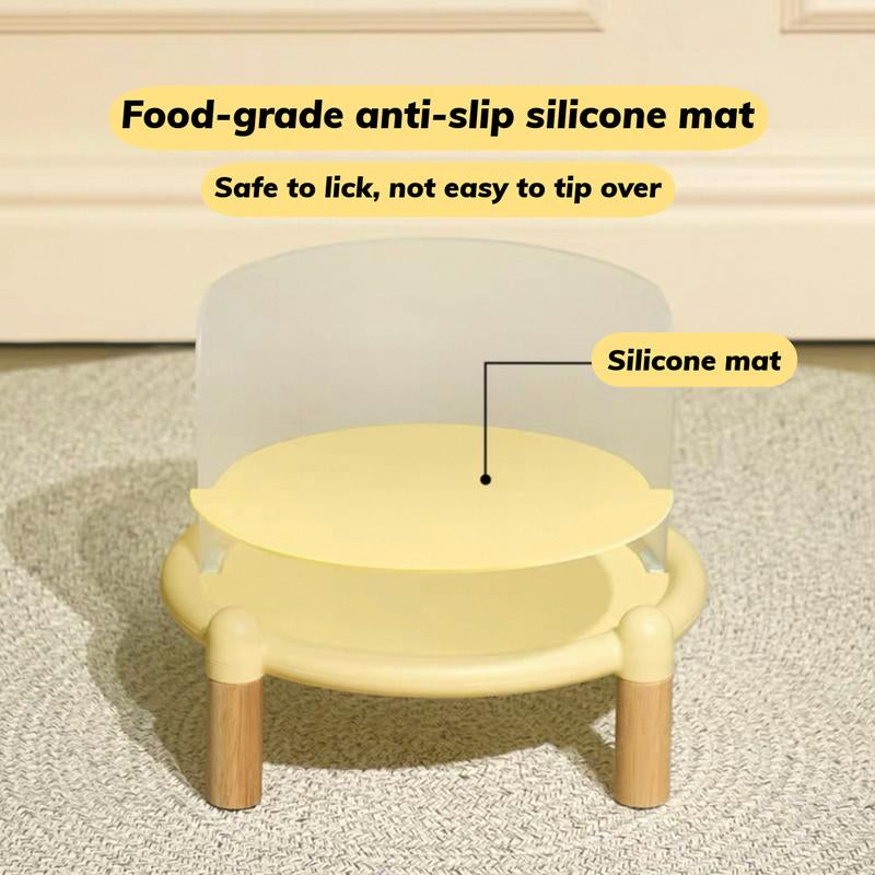 Bubble Single Bowl Stand - Extra Large 22Cm Dining Table & Spacious 16Cm Bowl - Elevated 5.5Cm Legs & 11Cm Splash Guard - Food Grade Silicone Mat - Easy Clean Design for Cats & Small Dogs