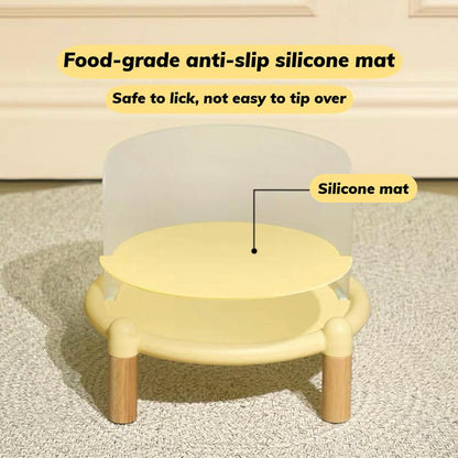 Bubble Single Bowl Stand - Extra Large 22Cm Dining Table & Spacious 16Cm Bowl - Elevated 5.5Cm Legs & 11Cm Splash Guard - Food Grade Silicone Mat - Easy Clean Design for Cats & Small Dogs