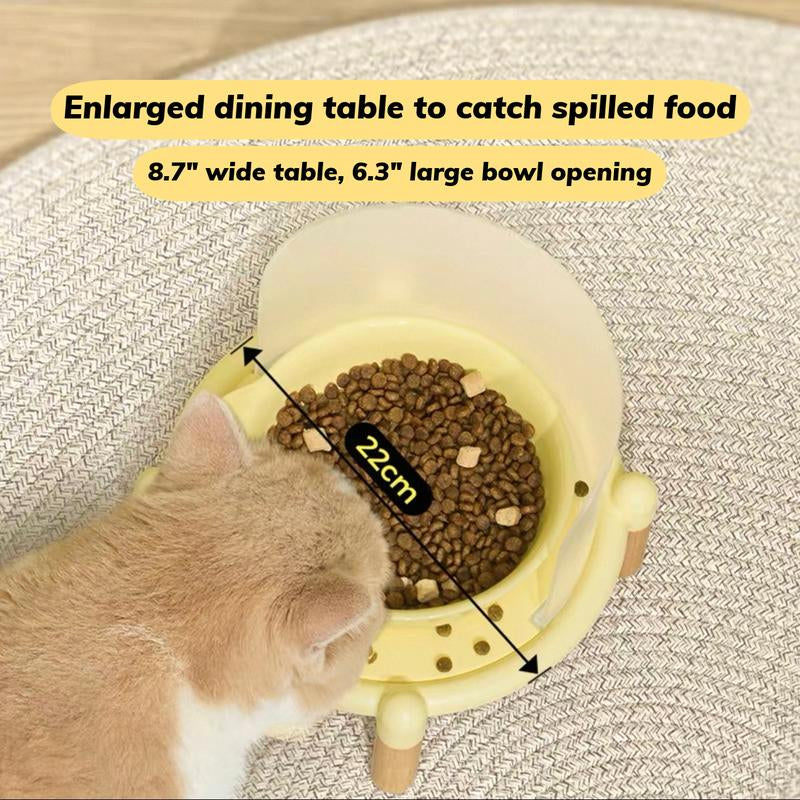 Bubble Single Bowl Stand - Extra Large 22Cm Dining Table & Spacious 16Cm Bowl - Elevated 5.5Cm Legs & 11Cm Splash Guard - Food Grade Silicone Mat - Easy Clean Design for Cats & Small Dogs