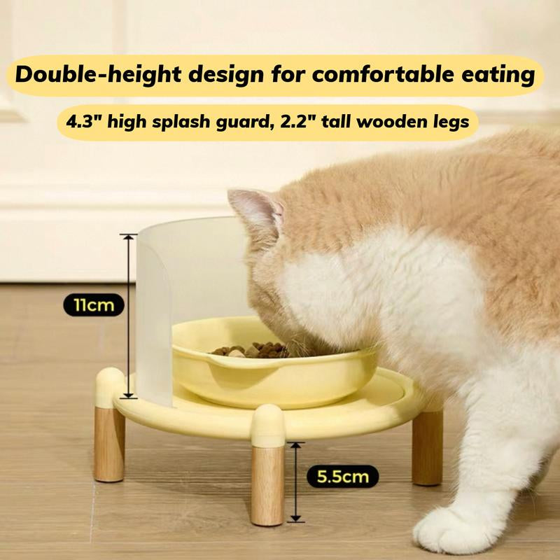 Bubble Single Bowl Stand - Extra Large 22Cm Dining Table & Spacious 16Cm Bowl - Elevated 5.5Cm Legs & 11Cm Splash Guard - Food Grade Silicone Mat - Easy Clean Design for Cats & Small Dogs