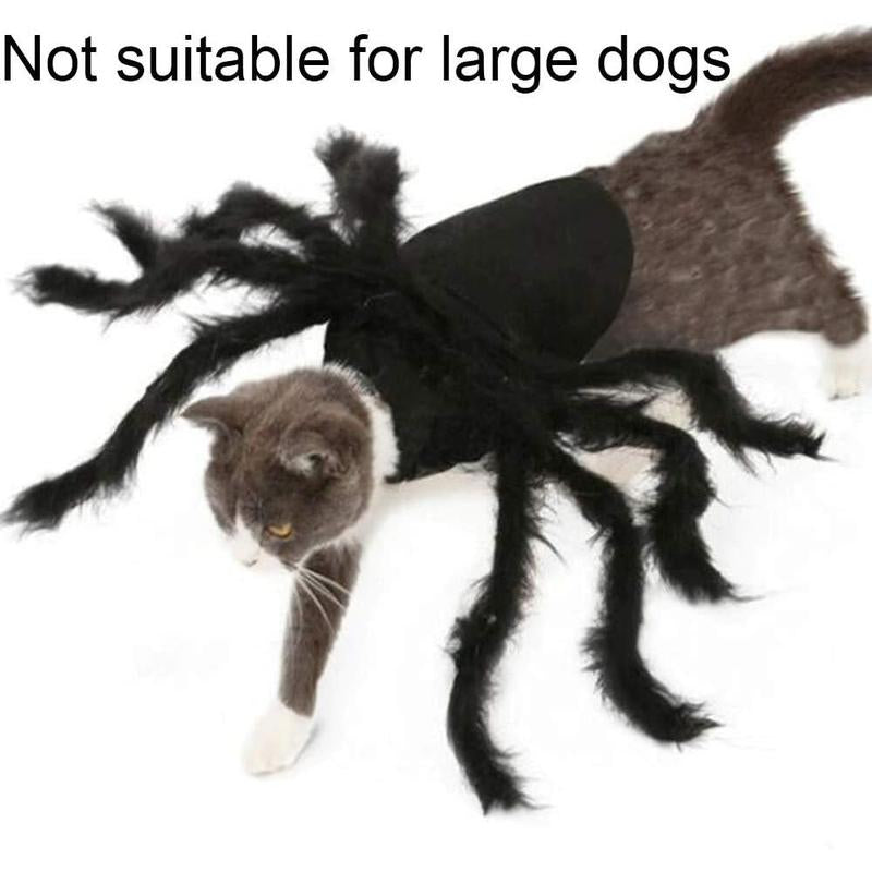 Dog Cat Spider Costume for Halloween Party Decoration, Halloween Cosplay Costumes for Small Dogs and Cat, Puppy Cat Dress up Accessories Black