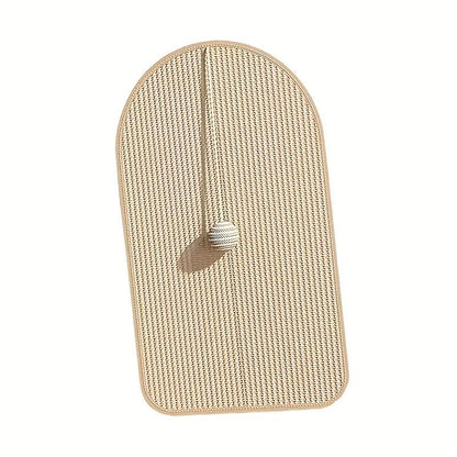 Durable Sisal Cat Scratching Pad, Sofa-Safe Scratch Board with Interactive Toy for Cats, Non-Slip Pet Furniture Protector