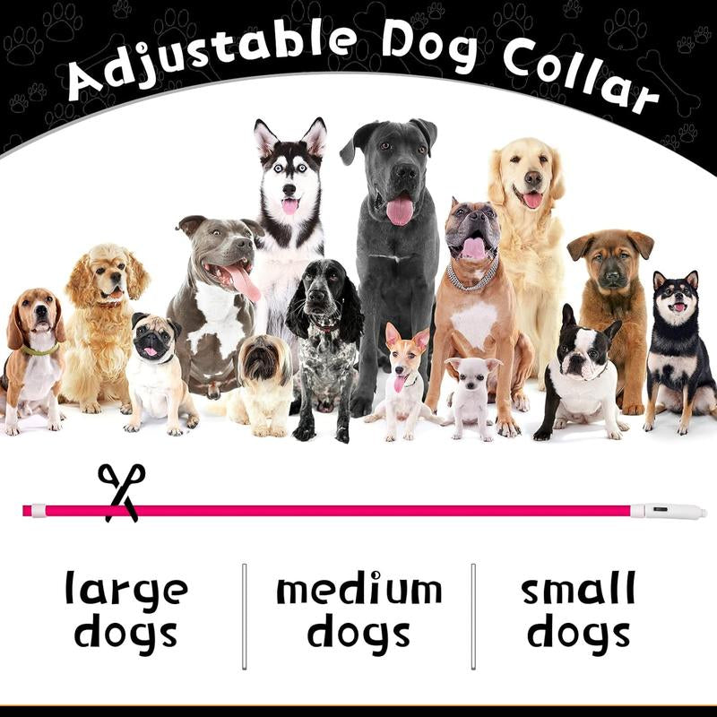 [LED Dog Collar] USB Rechargeable LED Dog Collar - Light up Adjustable Pet Collar with 3 Modes, 360° Glow Safety Necklace for Small/Medium/Large Dogs - TPU Cuttable Puppy Collar for Night Walking, Running, Hunting