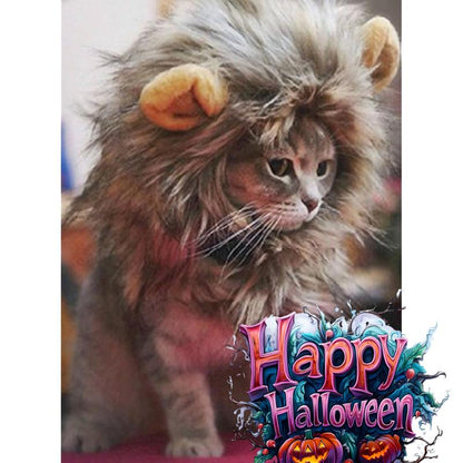 Lion Mane Costume for Cats，Pet Halloween Costumes