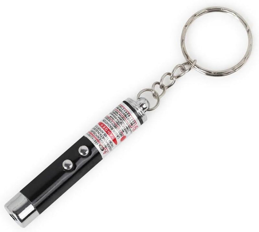 Cat Toy Mini Red Pointer Cat Dog Interactive Training Tools Sliver LED Torch Light with Keychain