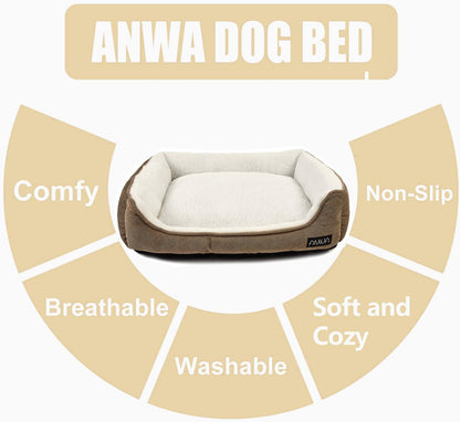 Cozy & Durable Square Dog Bed - Machine Washable for Medium Dogs
