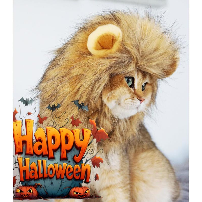 Lion Mane Costume for Cats，Pet Halloween Costumes
