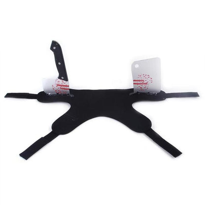 [Halloween Dog Costumes] Halloween Costume Pet Apparel the Bloody Kitchen Knife Costume Is so Eye-Catching! Funny and Realistic without Being Scary, It Is Very Playful for Small and Medium-Sized Dogs
