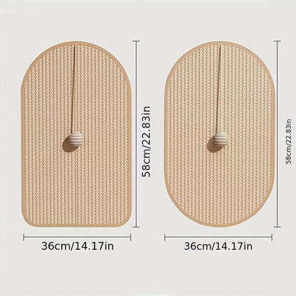 Durable Sisal Cat Scratching Pad, Sofa-Safe Scratch Board with Interactive Toy for Cats, Non-Slip Pet Furniture Protector