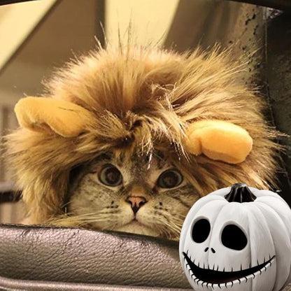 Lion Mane Costume for Cats，Pet Halloween Costumes